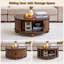 Table basse ronde avec plateau relevable, table basse à plateau relevable 33,46 po-404913805