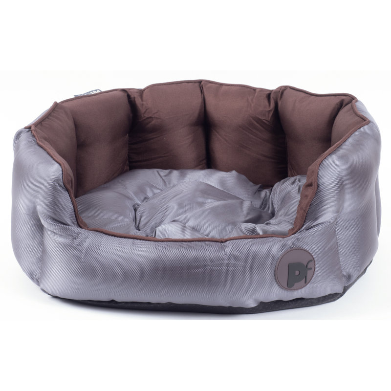 Oxford Orthopedic Pet Bed, 59cm W x 52cm D x 23cm H, Grey/Brown