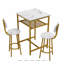 Table de bar, équipée de 2 tabourets de bar, avec dossier et cloison