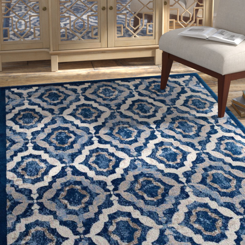 Tapis à motif de treillis marocain Kalinda, Rectangle 5 pi x 8 pi
