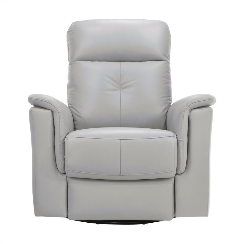 Fauteuil inclinable et pivotant en cuir argent, Argent