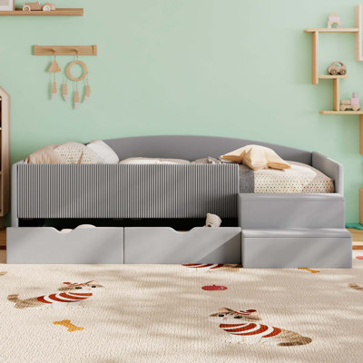 Upholstered Daybed Frame with Storage Drawers