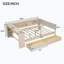 Lit plateforme en bois avec tablettes de rangement, tiroirs, station de charge-1610063701-1606446795