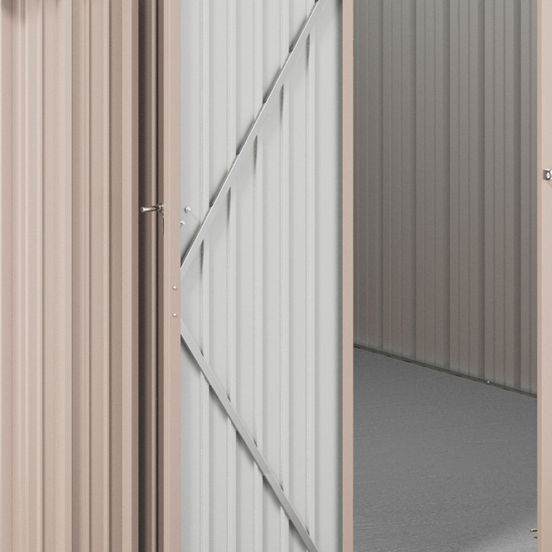 10 x 12 pi Remise de rangement extérieure avec plancher et portes doubles, brun