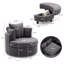 Fauteuil demi-tonneau rond pivotant surdimensionné avec repose-pieds demi-lune et double rangement-108606791