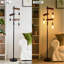 Lampe sur pied (bois naturel + caramel)