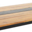 Table de salle à manger avec structure thermolaquée et plateau en bois, hauteur de 29,5 po, profondeur de 69 po, largeur de 35 lattes, couleur principale élégante, 62,78 lb, panneau noir simple, à déchirer