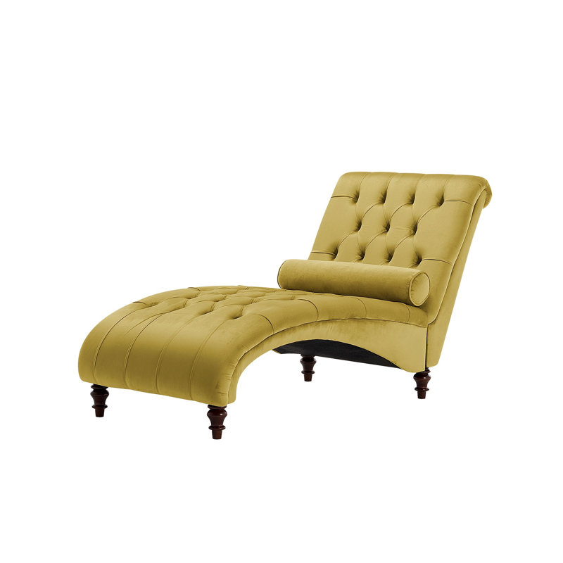 Douglas Upholstered Chaise Lounge, Mustard