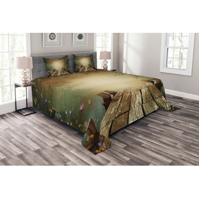 No Pattern Bedspread with Pillow Shams Included