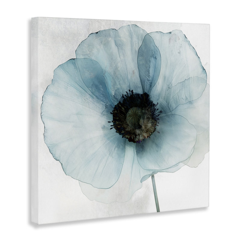 Toile florale «Blue Promise Peony», conception par Annabelle Hall, H 17 po x l 17 po