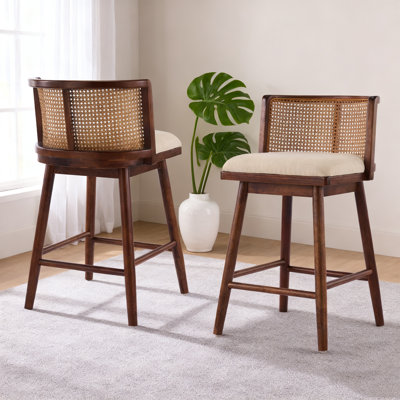 Tabouret de comptoir rembourré en bois