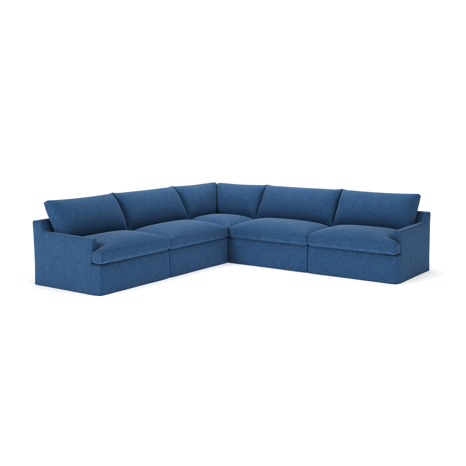Wrenley 5-Piece Sectional, Classic Indigo Denim