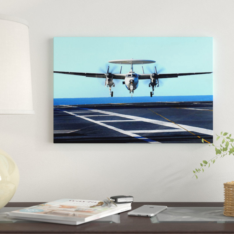 « an e-2c hawkeye approches pour débarquement à bord de uss john c. stennis », reproduction de photo sur toile, Toile tendue
