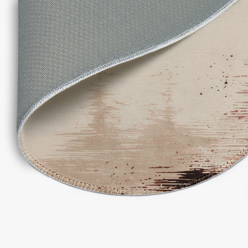 Tapis intérieur et extérieur beige Watercolor, Rond 5 pi
