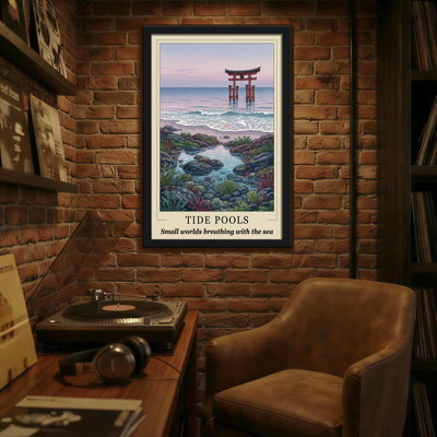 Paysage, nature, marées, piscine, Torii, porte, roches de l'océan, corail, vie marine, coucher de soleil