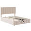 Lit plateforme tapissier beige avec amplement d'espace de rangement