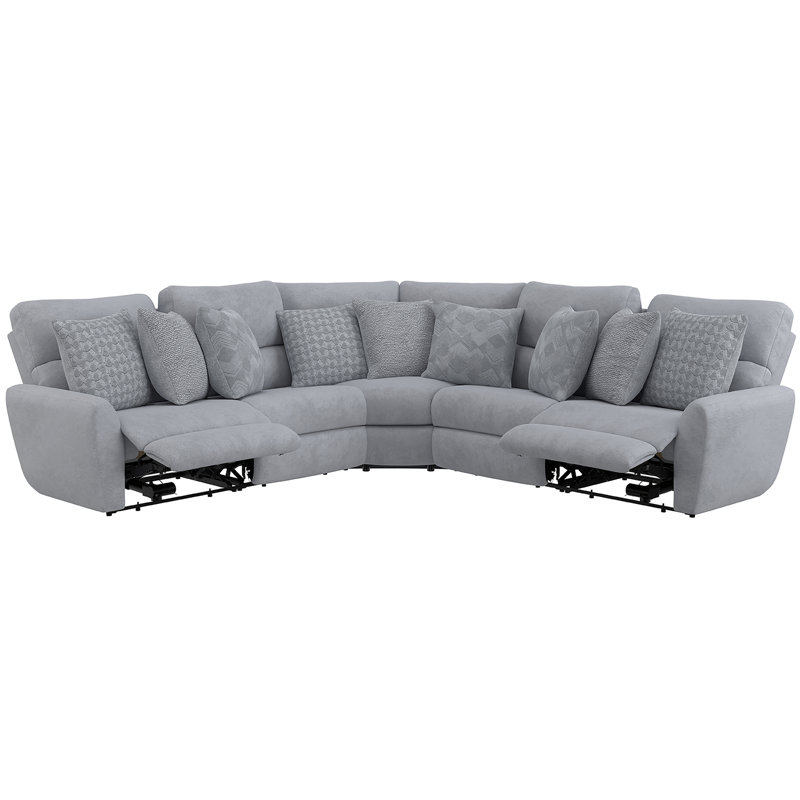 Mollety Three Piece Sectional, Gray Polyester Blend