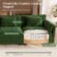 Canapé modulaire Comfy Cloud 6 pièces 116 po avec siège profond Amabilia, canapé 3 places avec repose-pieds amovible - tissu chenille-vert-1885873982
