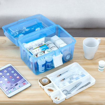 Panier en plastique bleu