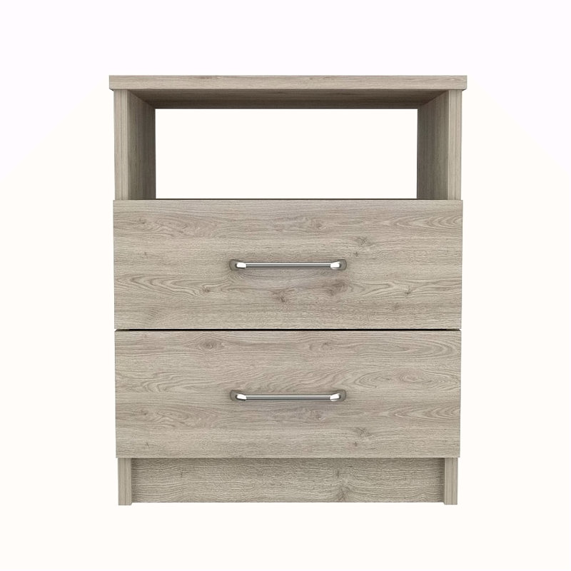 2-Drawer 1-Shelf Rectangle Nightstand