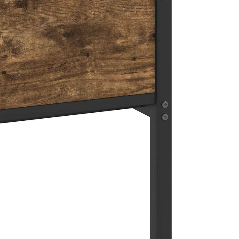 Bed Frame Without Mattress Engineered Wood, Smoked Oak, European Single (90 x 200cm)