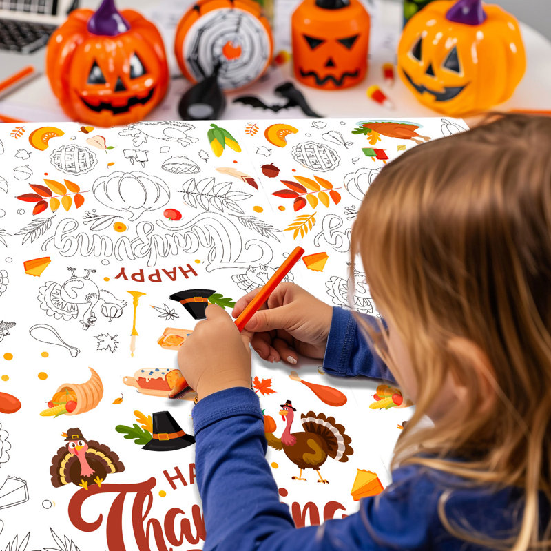 Nappe de l'Action de grâce à colorier pour enfants