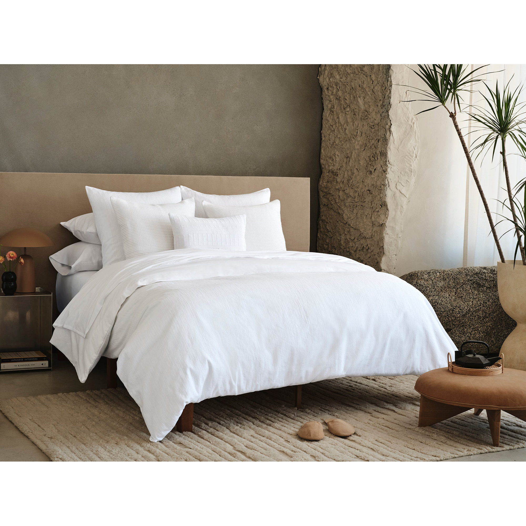 Toro Canyon Cotton Duvet Cover, Alpine White, Full/Queen Duvet Cover