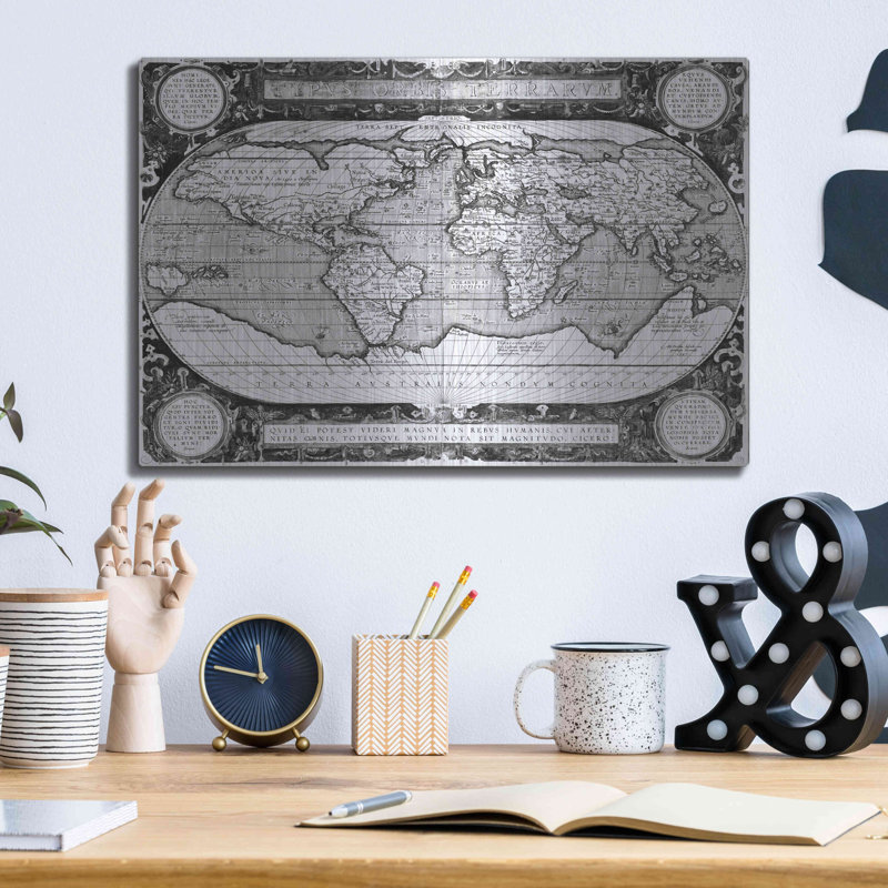 «Antique World Map» par Vision Studio, H 12 po x l 16 po