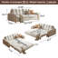 3-in-1 Convertible Sofa Bed With Double Cushions, 800lbs Support, Smooth Casters & Easy 10-Min Assembly