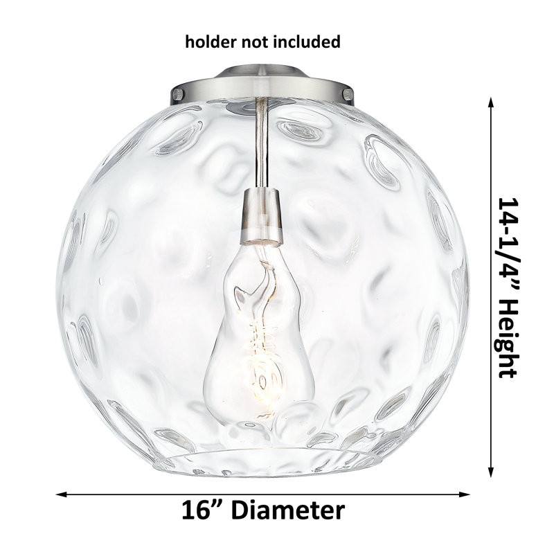 Luminaire suspendu sphère 3 lumières 3 lumières, H 17,13 po x l 15,75 po x P 15,75 po, Laiton antique