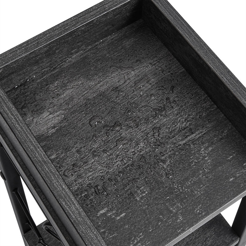 Haslom Freestanding Linen Cabinet, Charcoal Gray