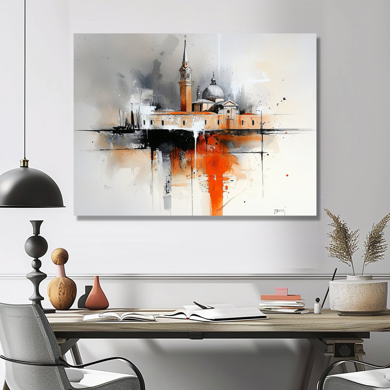 Watercolor Venice's Architecture III - Venice Metal Wall Art, Industrial Metal Print, 12" H x 20" W