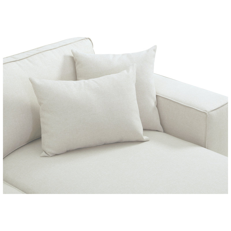 Canapé d'angle réversible Harvey 104 po en lin beige - Canapé 3 places en forme de L avec ressorts ensachés, conforme à la norme CARB II