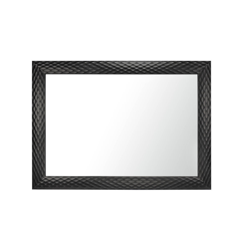 Ingwald Metal Flat Wall Mirror, Black, 105cm H x 74cm W