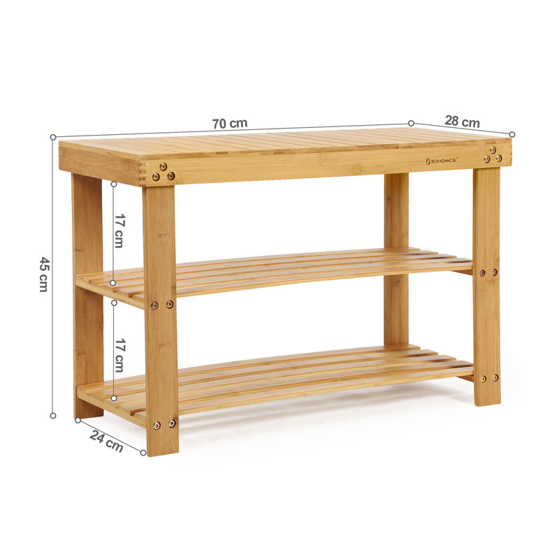 Picazo Solid Wood Storage Bench, Natural