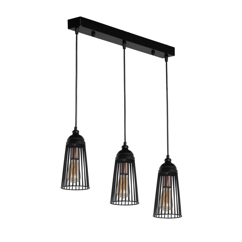 Luminaire suspendu pour îlot de cuisine 3 lumières Craigatempin
