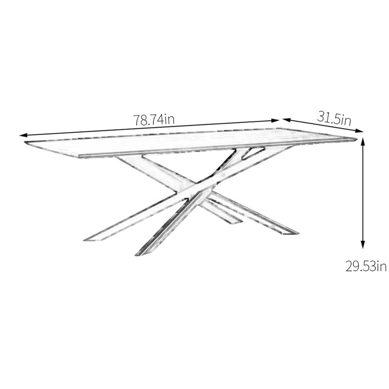 Maurilia Rectangular Dining Table, 31.5" W x 78.74" L