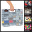 Stalwart 55-Comparment Small Lockable, Portable Toolbox Box for Office Supplies and Craft Storage