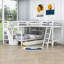 Lits superposés en bois en forme de L à 3 tiroirs avec tablettes Idasia-88075705