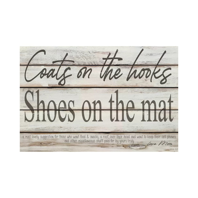 Mud Room Rules - Print on Canvas, Wrapped Canvas, 45.72cm H x 66.04cm W x 3.81cm D