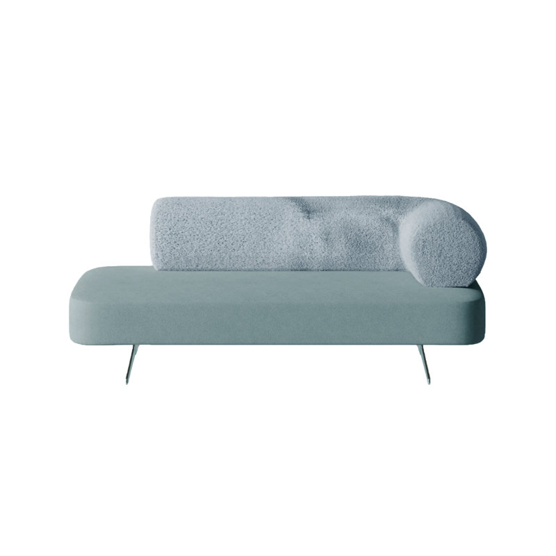 Carmel 2 Seater Velvet Sofa, 67cm H x 190cm W x 80cm D, Blue