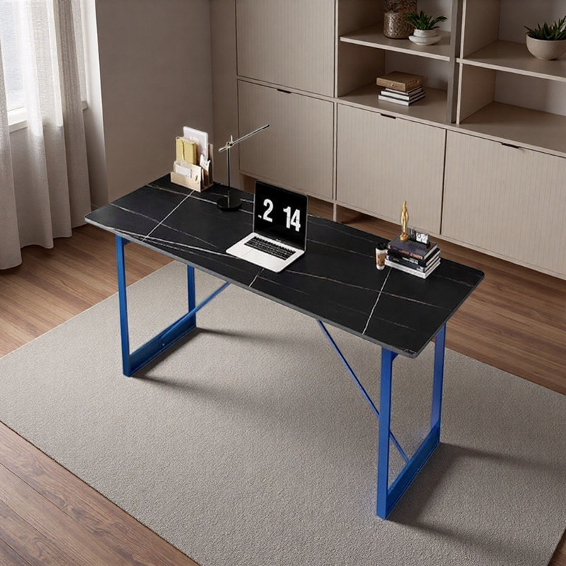 Bureau d'écriture Modern Light, Blanc / noir / bleu, H 29,52 po x l 47,24 po x P 27,55 po