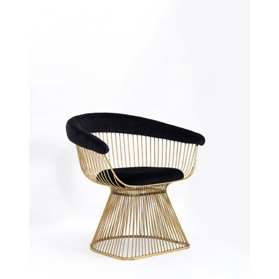 16'' H Fabric Upholstered Metal Side Chair