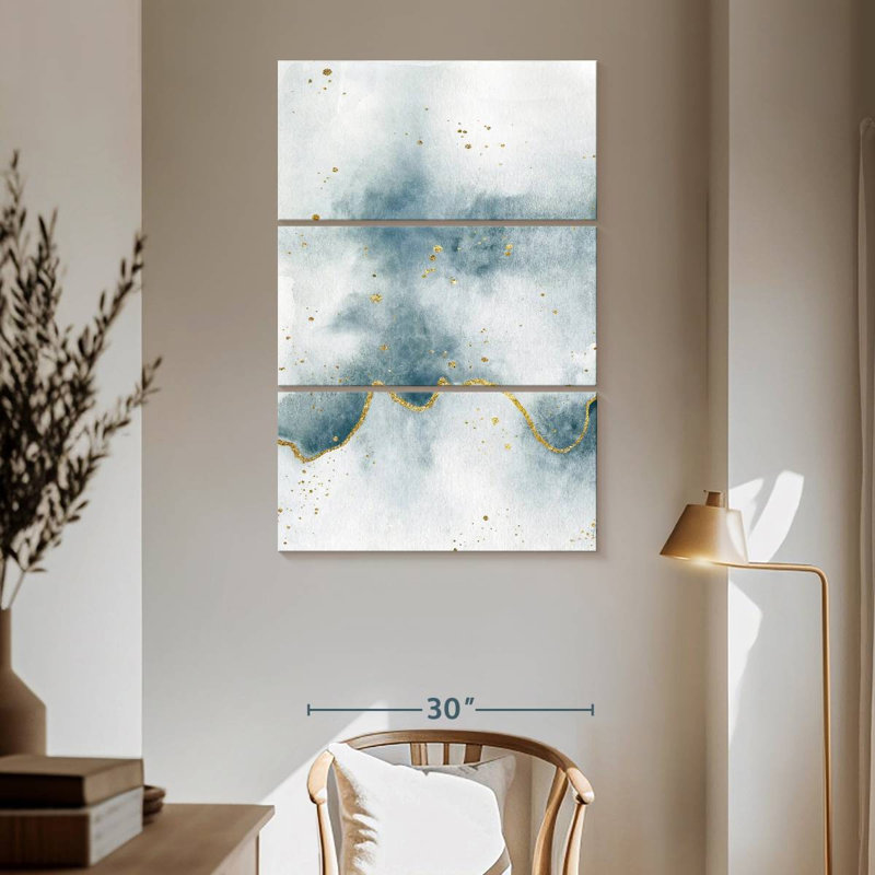 Avery Flow With Gold II, 65" H x 42" W