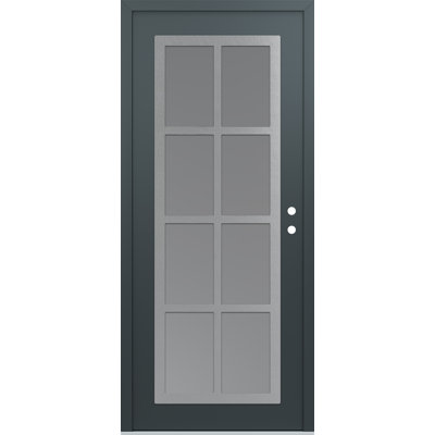 C16 à gauche 36 po X 80 po Porte d'entrée avant à panneau en verre givré anthracite et anthracite