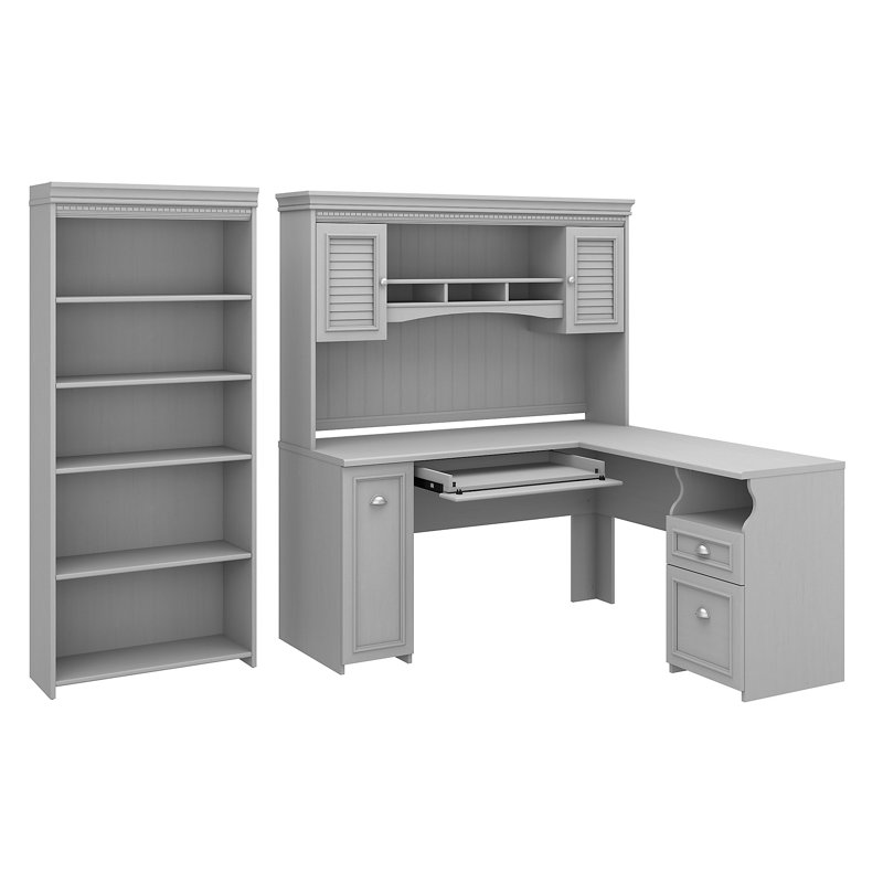 Huckins 3 Piece Computer Desk Office Set, Cape Cod Gray