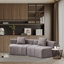 Canapé modulaire courbé en chenille avec 2 coussins - Conception semi-circulaire modulaire pour le salon, la chambre à coucher, le bureau ou le salon-1449336610