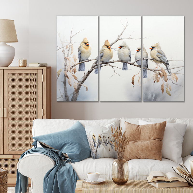 «Bird Silent Watcher III», reproduction sur toile 3 pièces, H 28 po x l 36 po x P 1 po