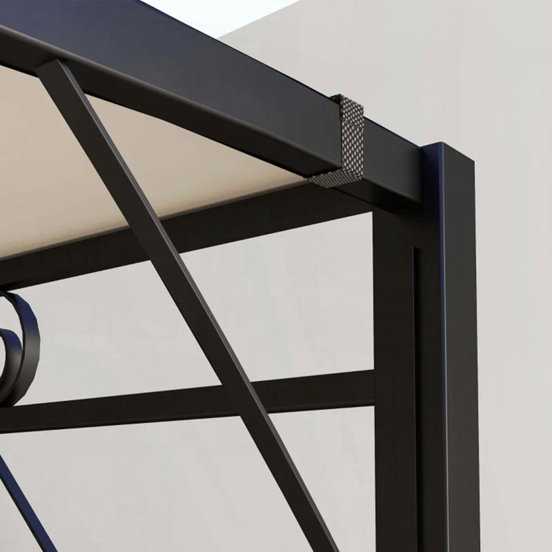 Wall-Mounted Pergola with Adjustable Canopy