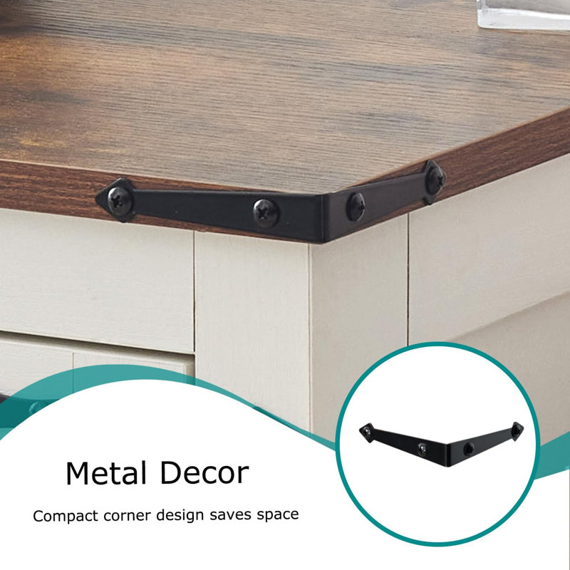 Farmhouse End Table with Charging Station - Nightstand with 2 Outlets & 2 USB Ports - Vintage Industrial Side Table, White